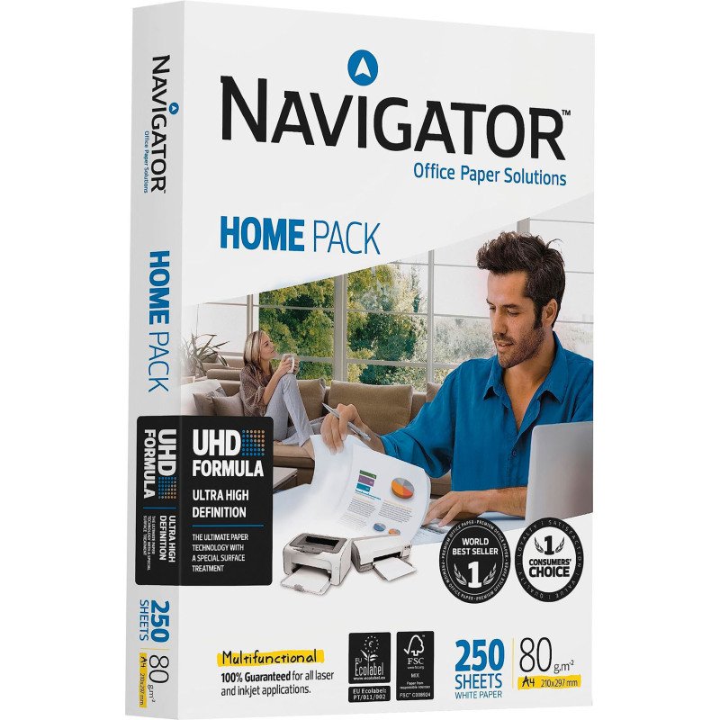 Papier blanc A4 Navigator Home Pack - 80 g - ramette 250 feuilles