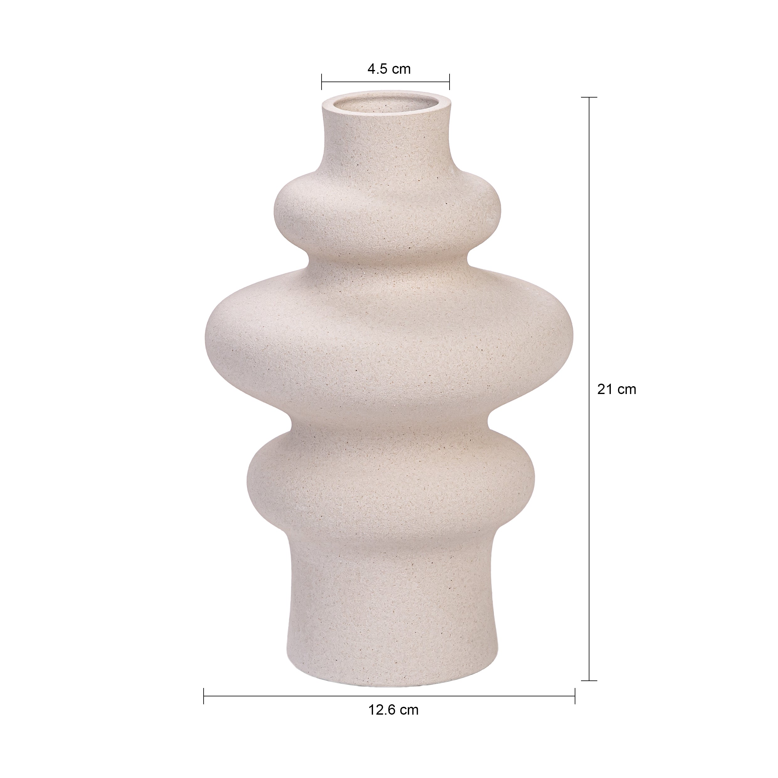 QUVIO Vaas - Keramisch - 21 cm - Beige