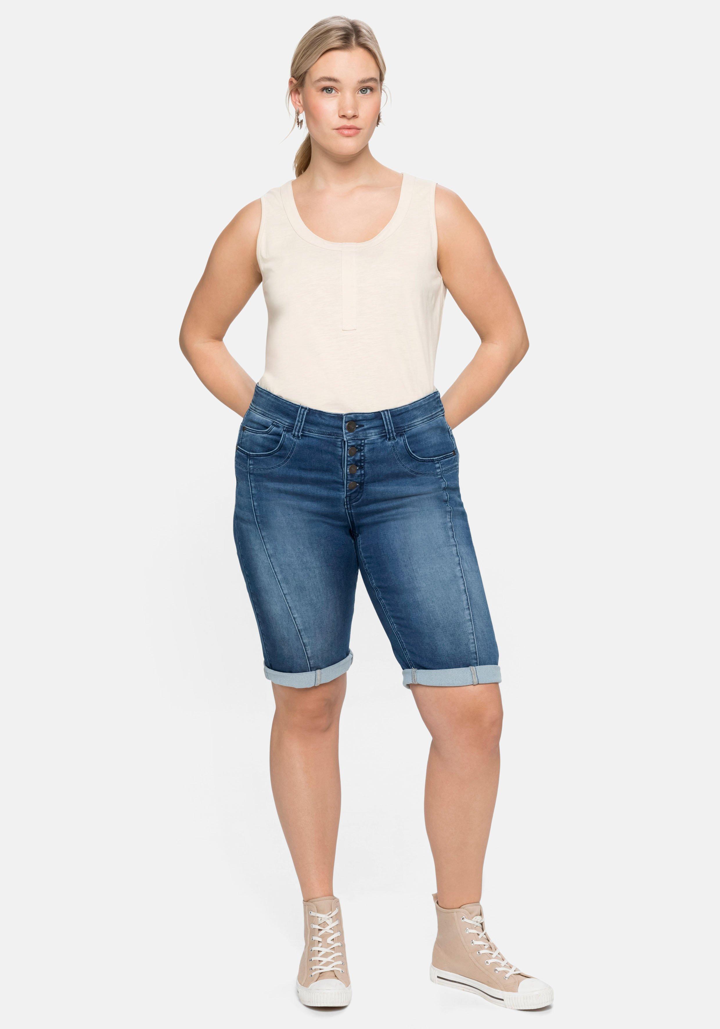 Tanktop mit Zierknopfleiste, geflammte Qualität