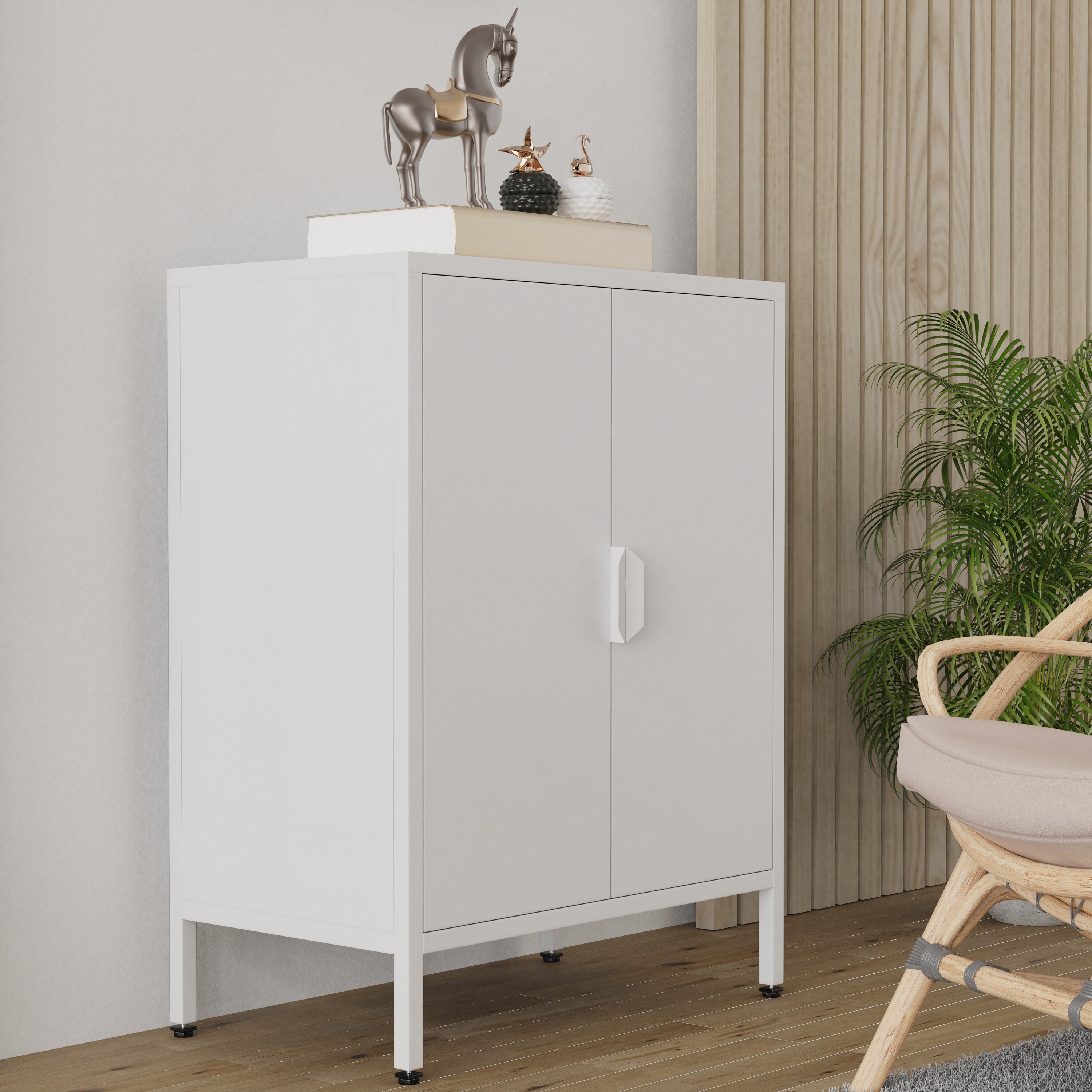 VCM Metall Stahl Kommode Sideboard Highboard Anrichte Schrank Drehtüren Flokas S
