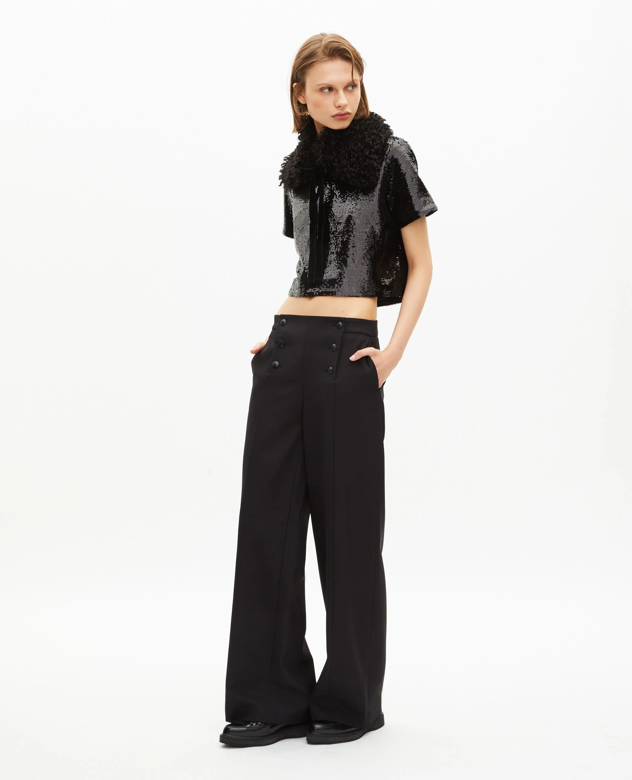 Top en sequins noir