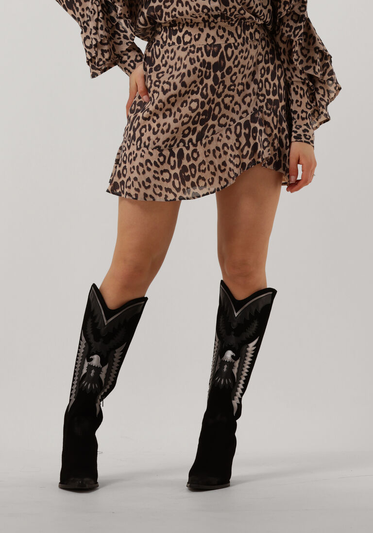 ALIX THE LABEL bruine alix the label minirok ladies woven animal ruffle skirt