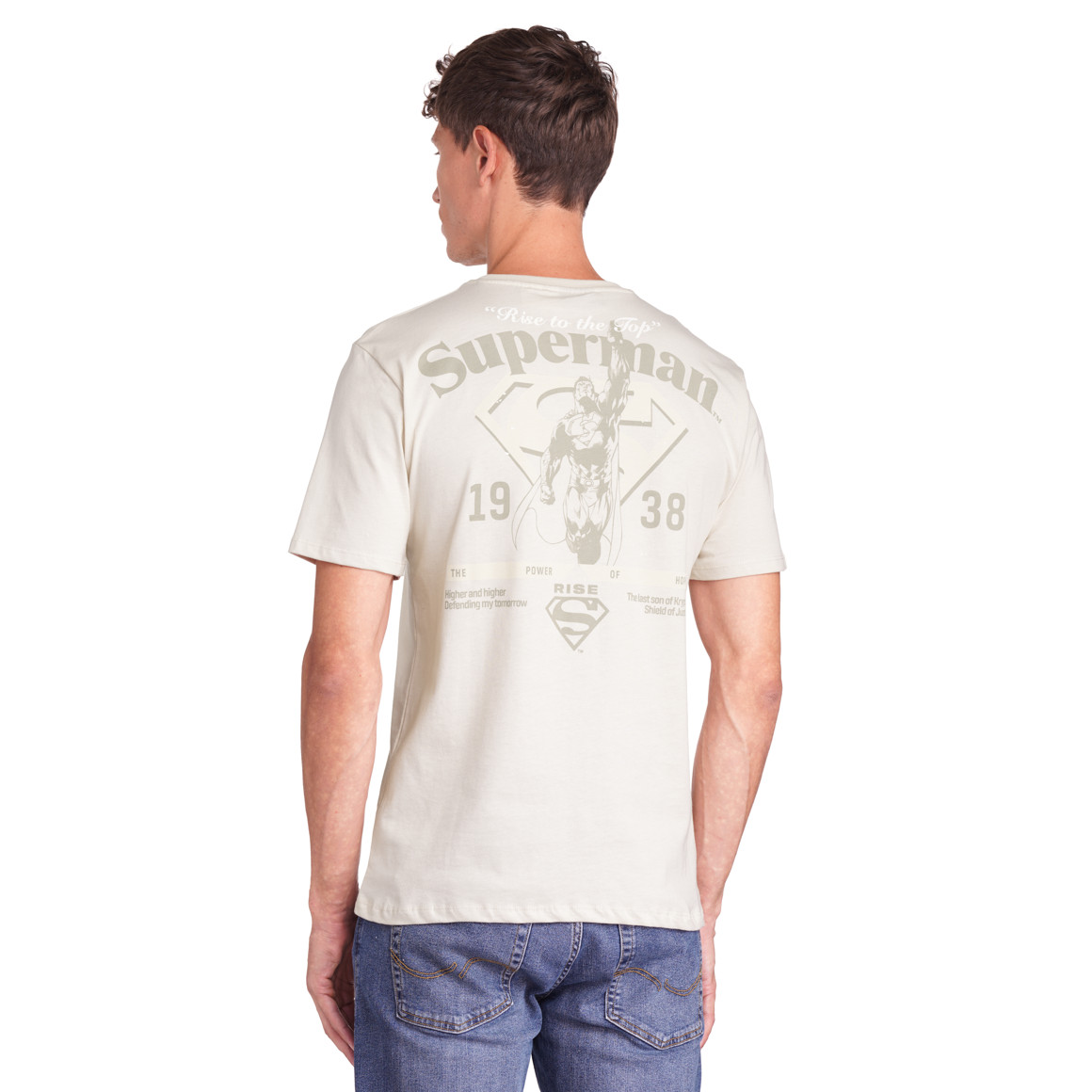 VanVaan Superman T-Shirt mit Rücken-Print beige