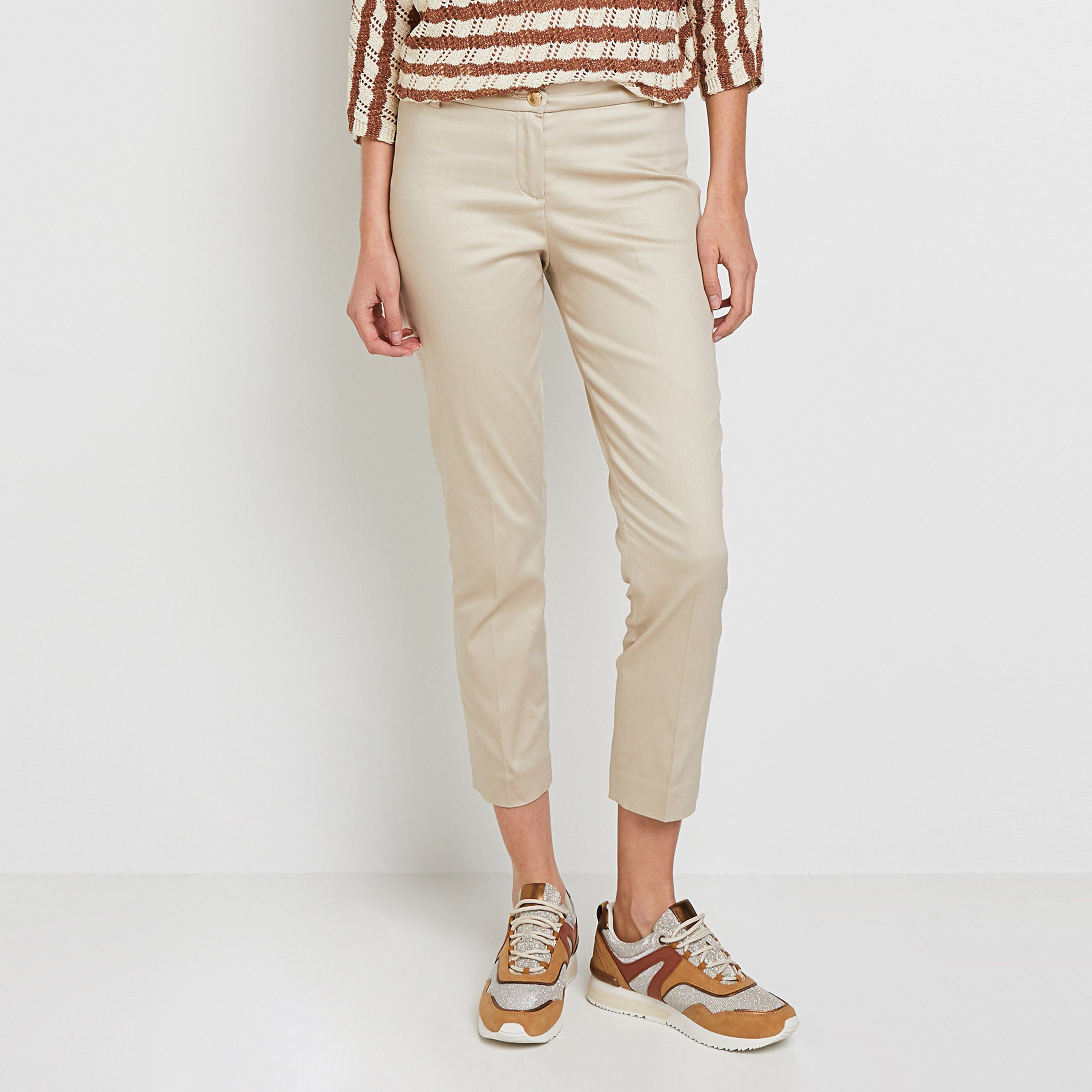 Pantalon raccourci femme - BEIGE