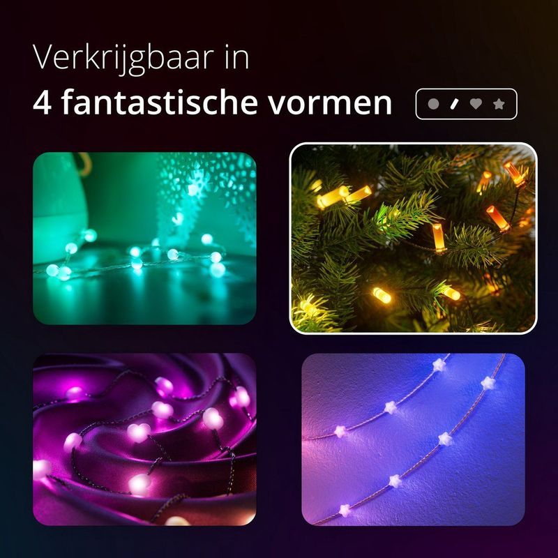 Twinkly Candies Lichtsnoer - Pearl - RGB - Verlichtingsdecoratie - 200 RGB LED’s - 6 meter - Transparant