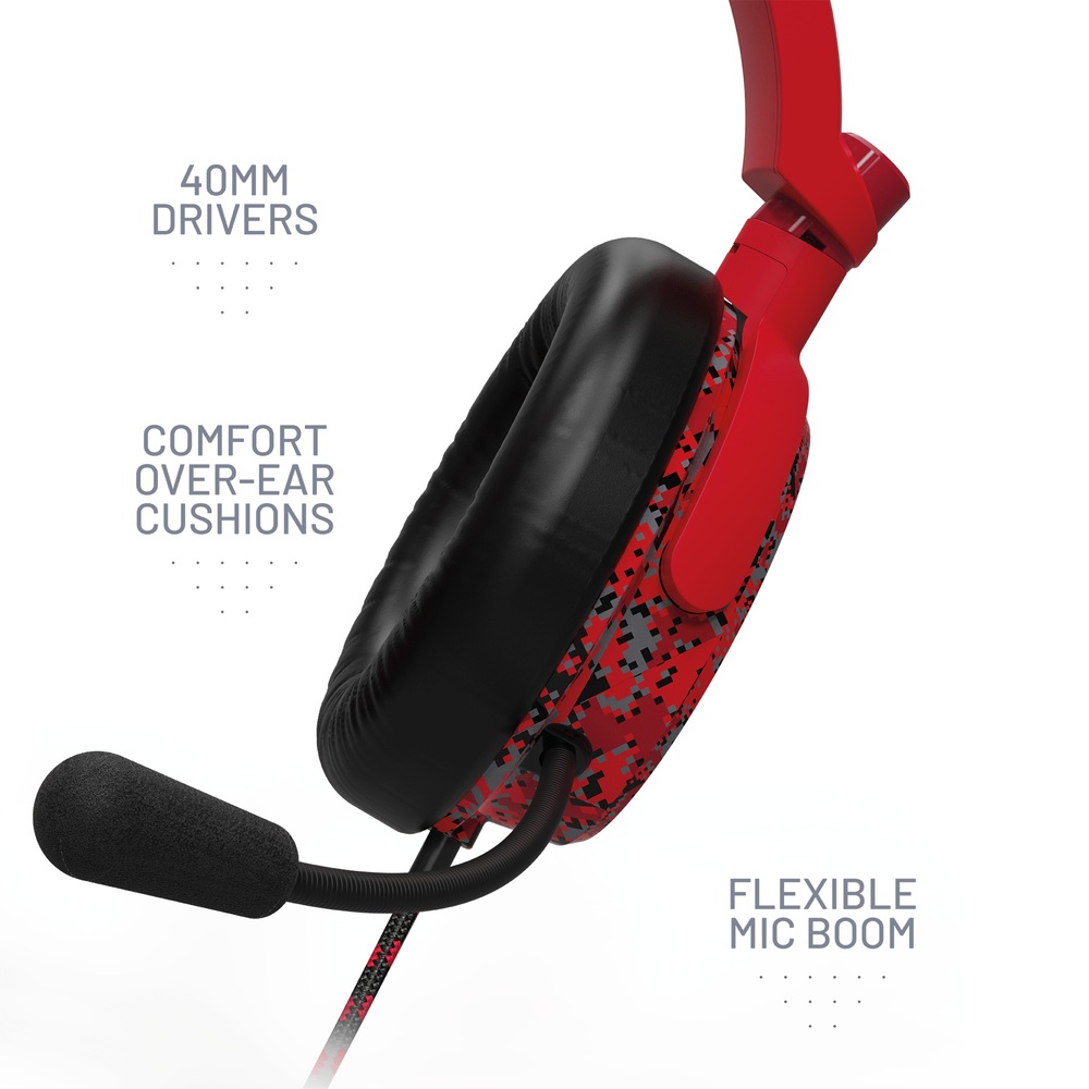 Stealth C6-100 Gaming-Headset für Xbox, PS4/PS5, Switch, PC & Mobilgeräte – Rotes Digital-Tarnmuster