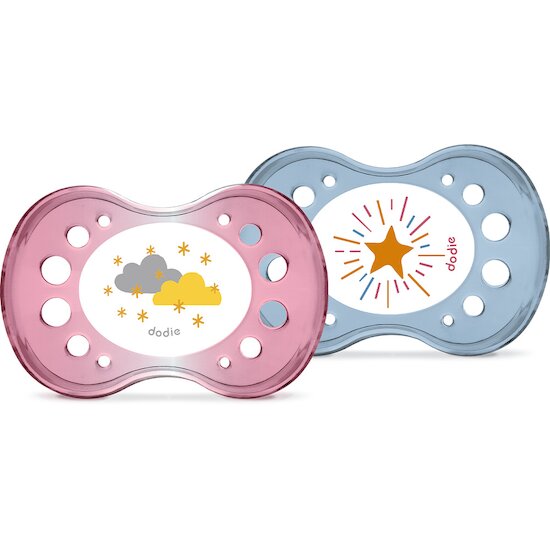 Lot de 2 sucettes Anatomiques   Aléatoire        6 mois +   de               Dodie