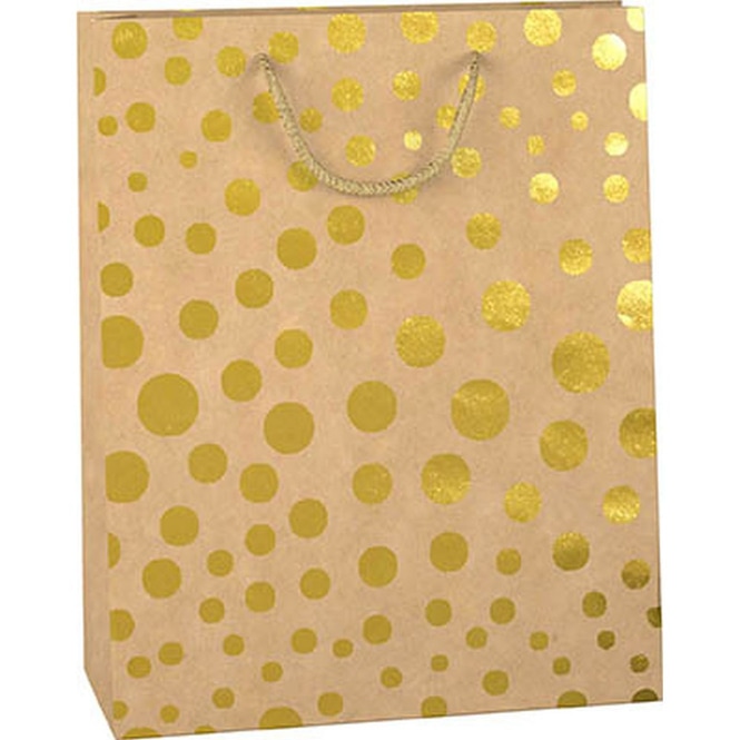 Geschenktasche - Goldene Punkte - Größe L