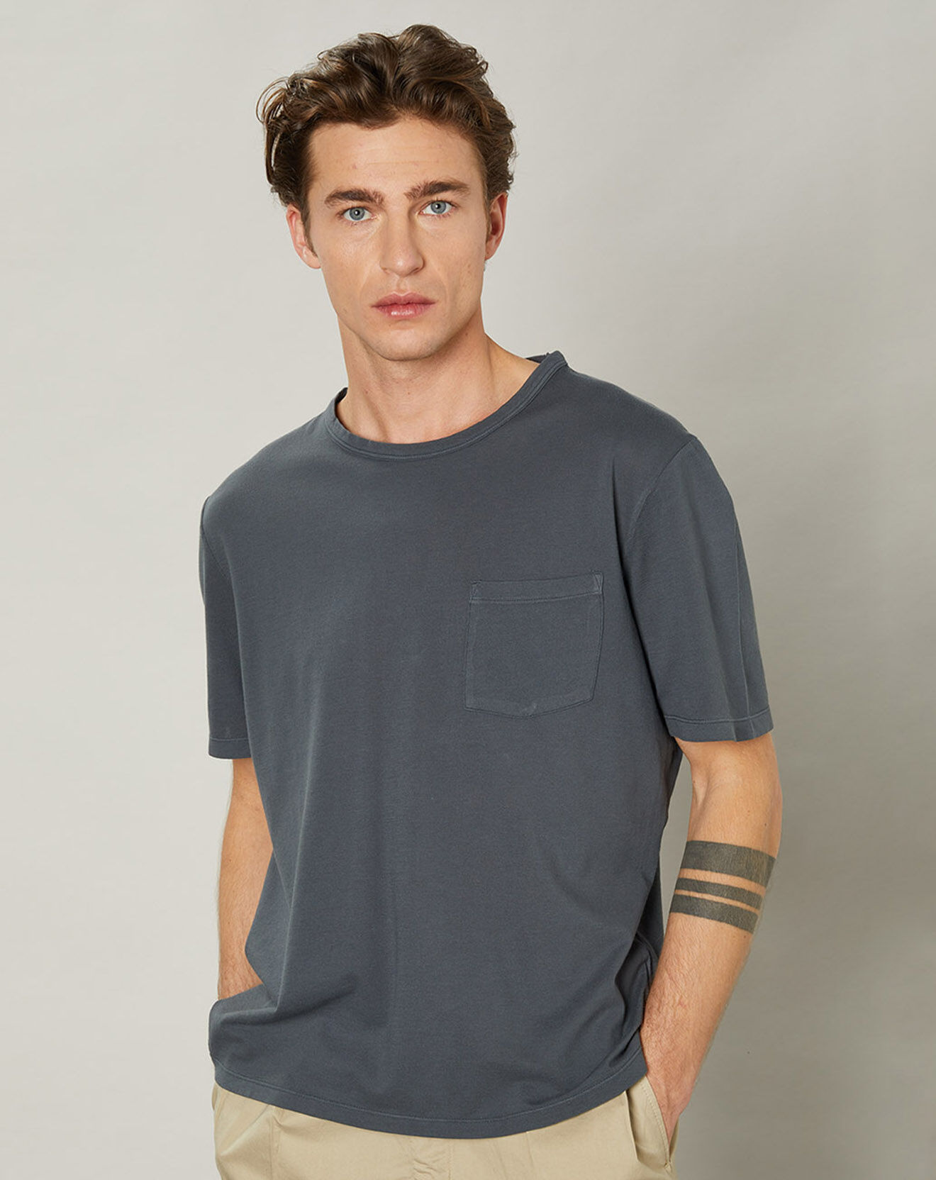 Hartford T-Shirt piqué Pocket tonnerre