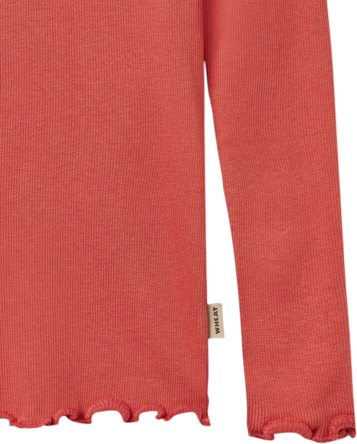 Wheat Langærmet Rib T-shirt Reese Candy red