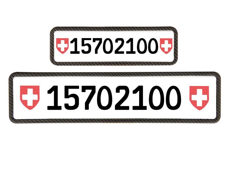 EASYKLICK Kennzeichenhalterset lang, Karbon Für vorderes und hinteres Nummernschild