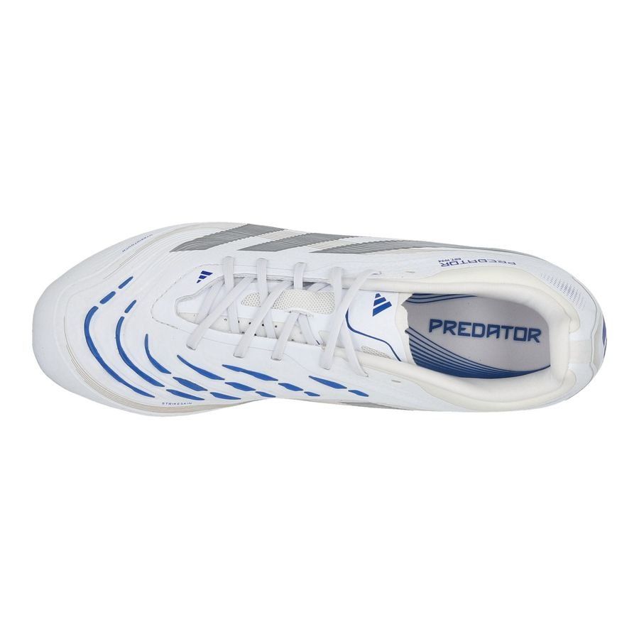 adidas Predator Elite FG Polar Victory - Blanc/Argenté/Bleu Enfant
