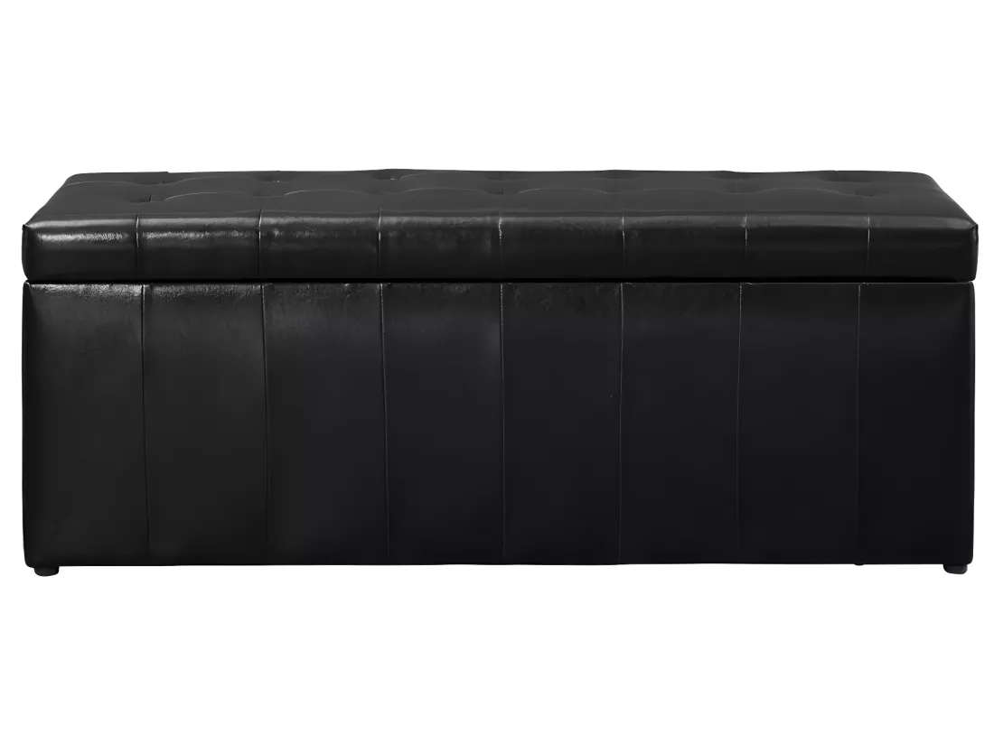 Banc coffre de rangement CONCIERTO en simili - Noir