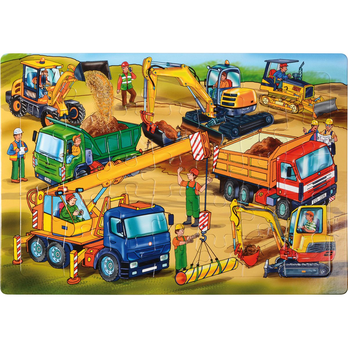 EDUPLAY Puzzle Baumaschinen