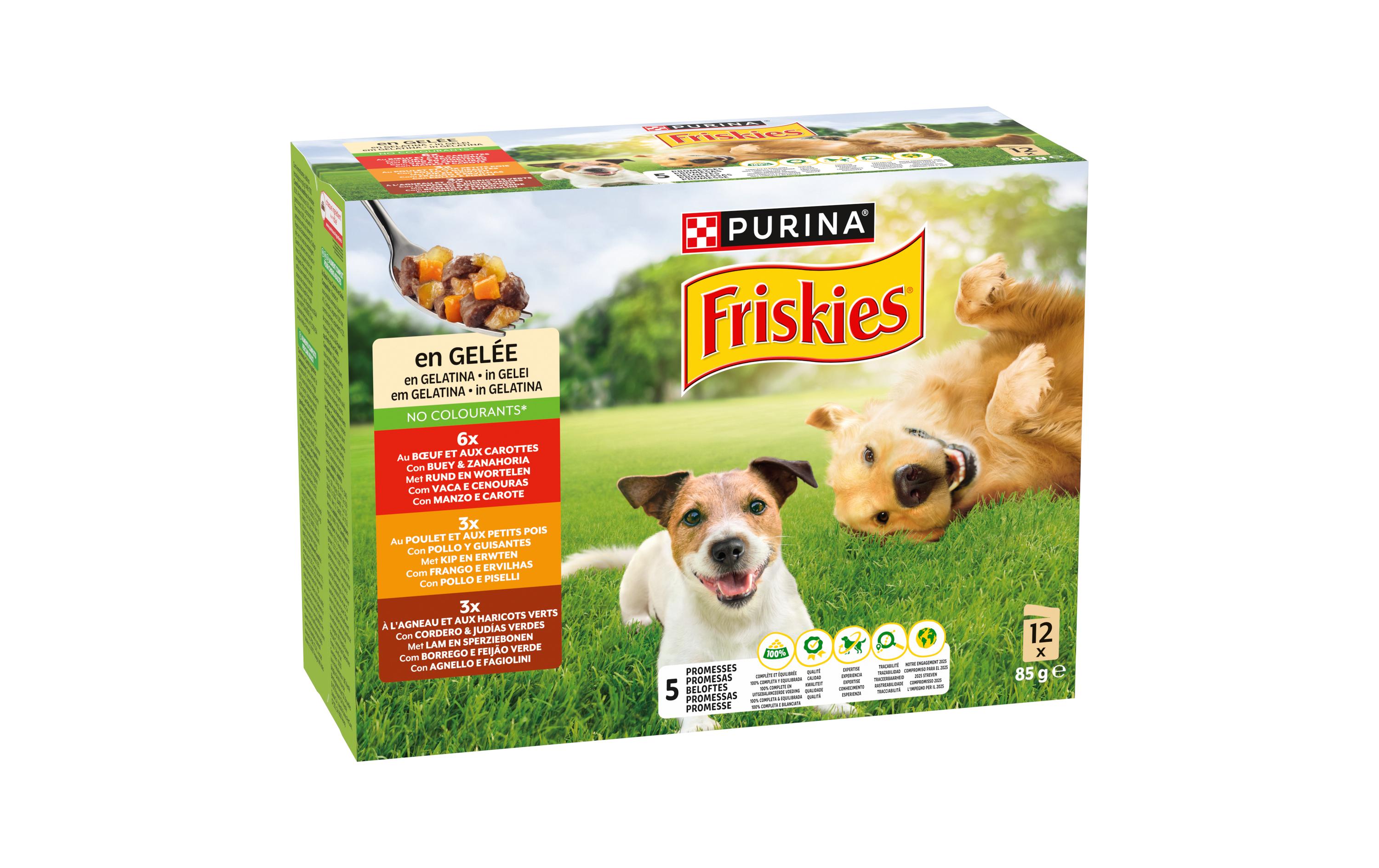 Nassfutter Adult Huhn, Lamm, Rind mit Gemüse 12 x 85 gFeuchtnahrung für erwachsene Hunde
