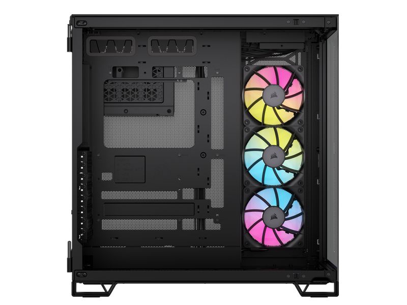 Corsair PC-Gehäuse 6500X RGB Schwarz Mid-Tower PC-Case mit Zwei-Kammer-Design, herausragendem Luftstrom und vorinstallierten RGB-Lüftern