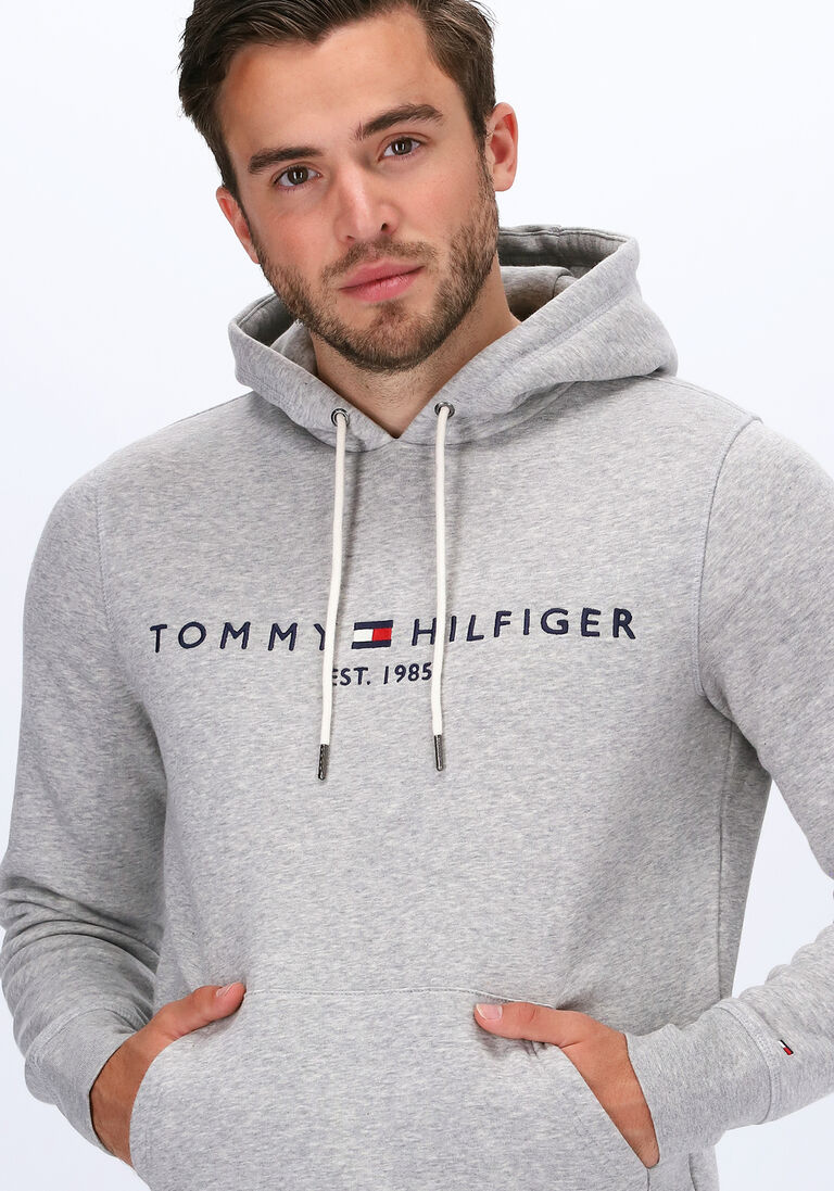 TOMMY HILFIGER lichtgrijze tommy hilfiger sweater tommy logo hoody