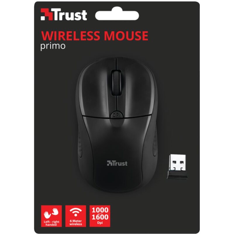Trust Primo souris Voyage Ambidextre RF sans fil Optique 1600 DPI