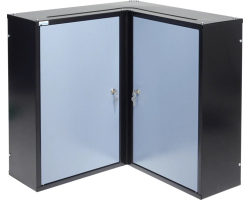 Hoekwandkast Küpper gehamerd zilver 600x600x600 mm