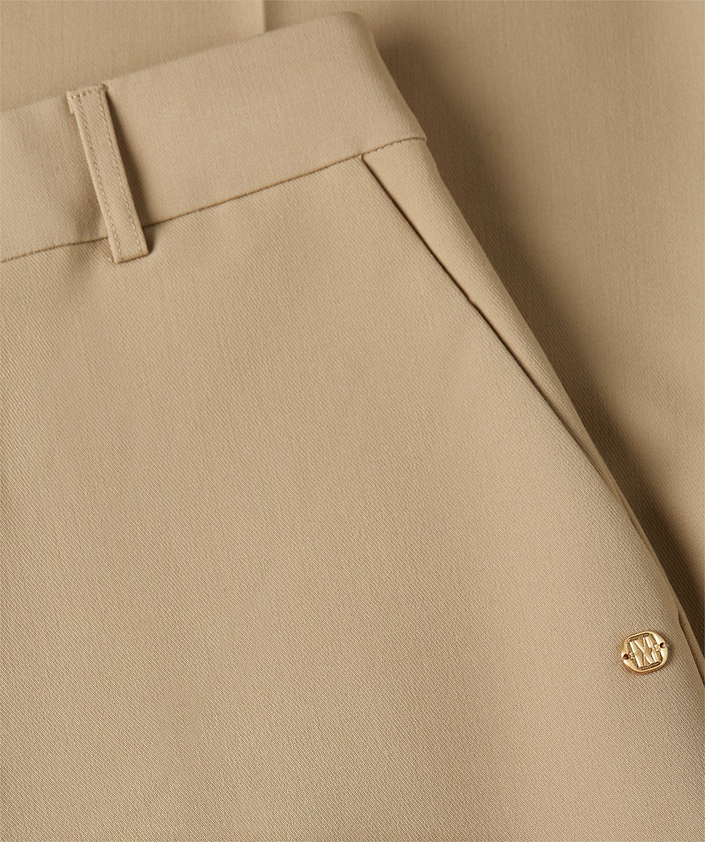 JV-EMMA two-tone mid rise wide leg pantalon - khaki light camel