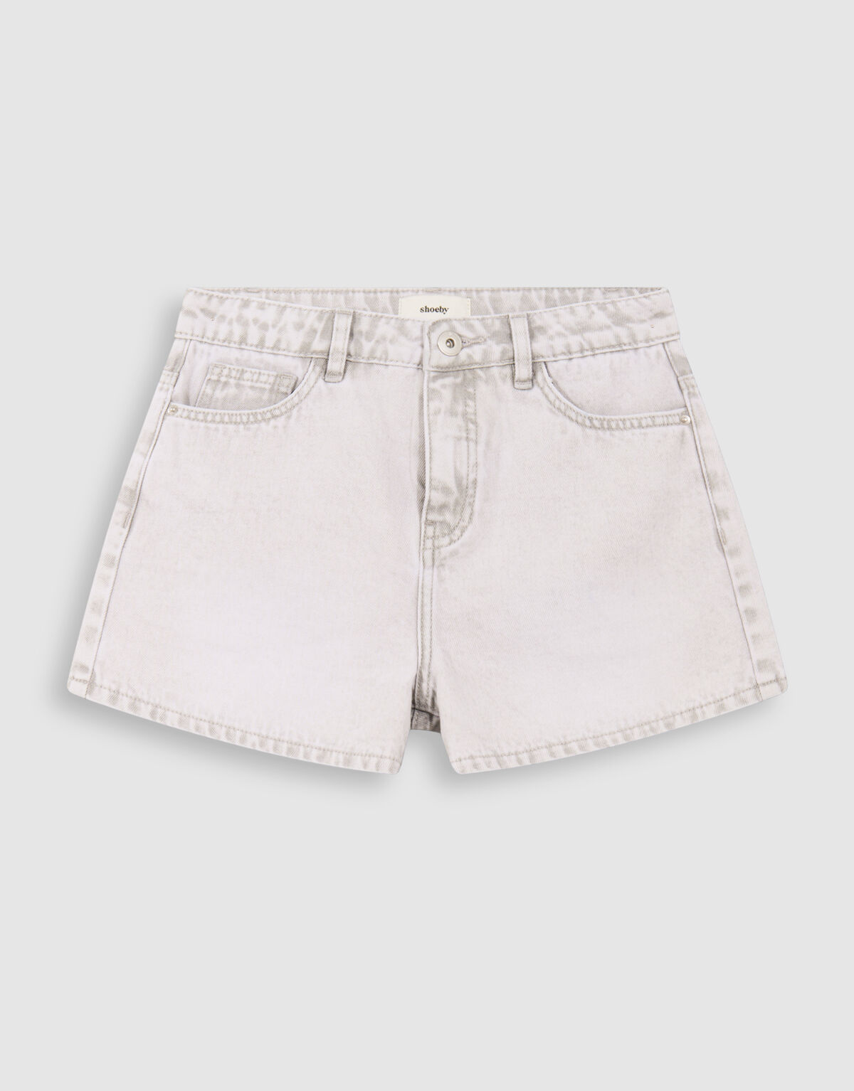 Basis Denim Short Lichtgrijs