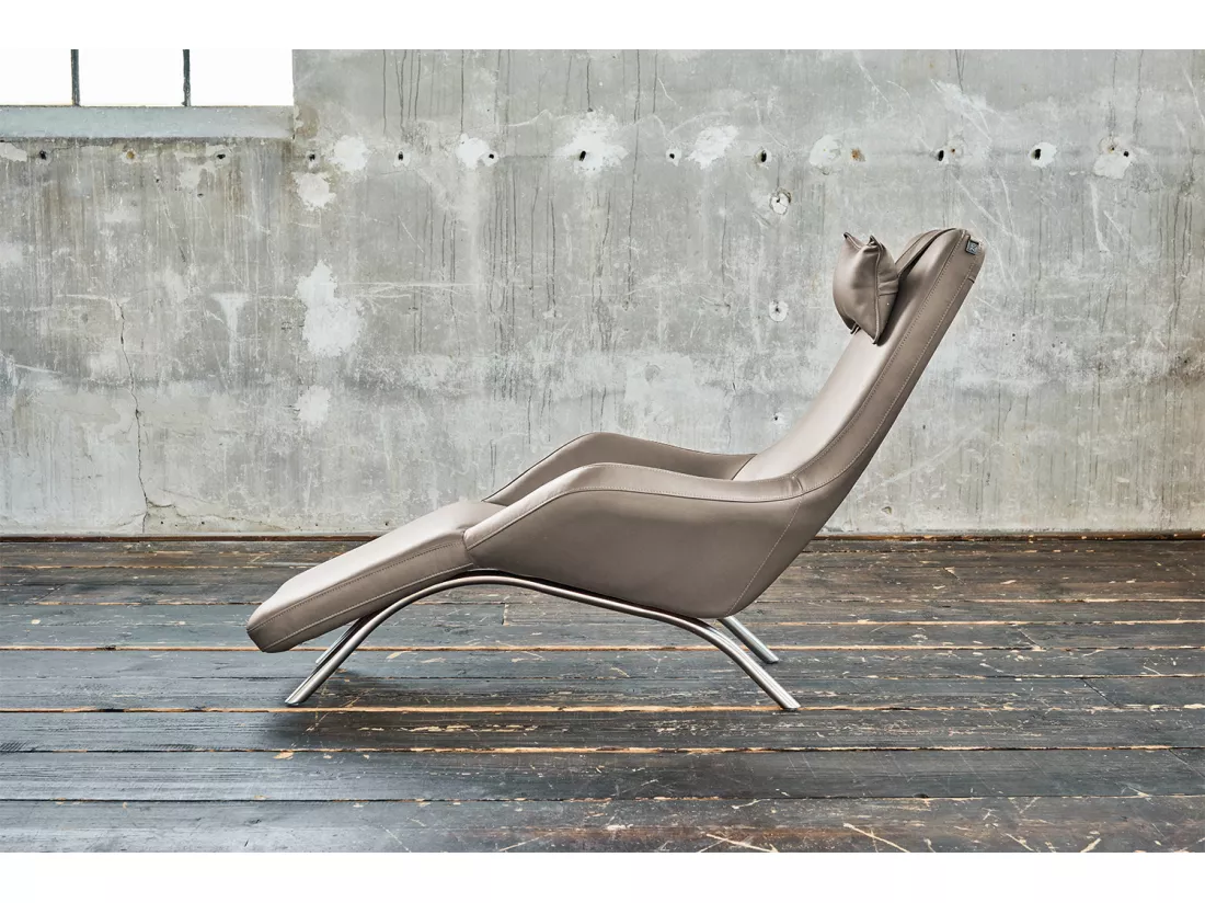 Fauteuil - gris clair cuir - CAVAL