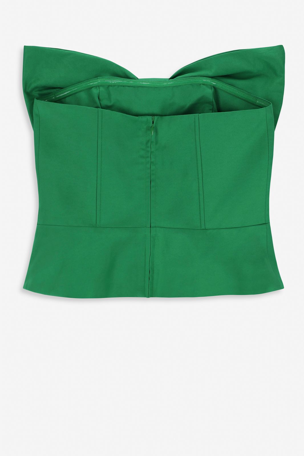 Groene strapless top met strik