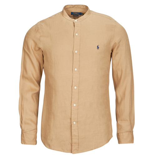 Polo Ralph Lauren - CHEMISE AJUSTEE SLIM FIT EN LIN COL MAO Camel