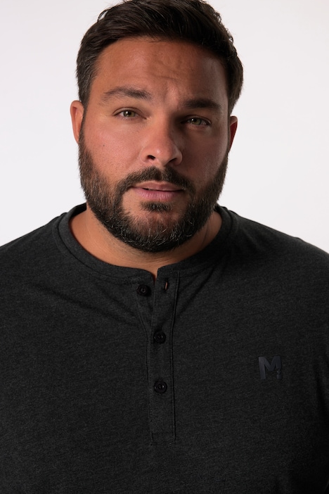 Men+ Henley, Basic, Langarm, Rundhals, bis 8 XL