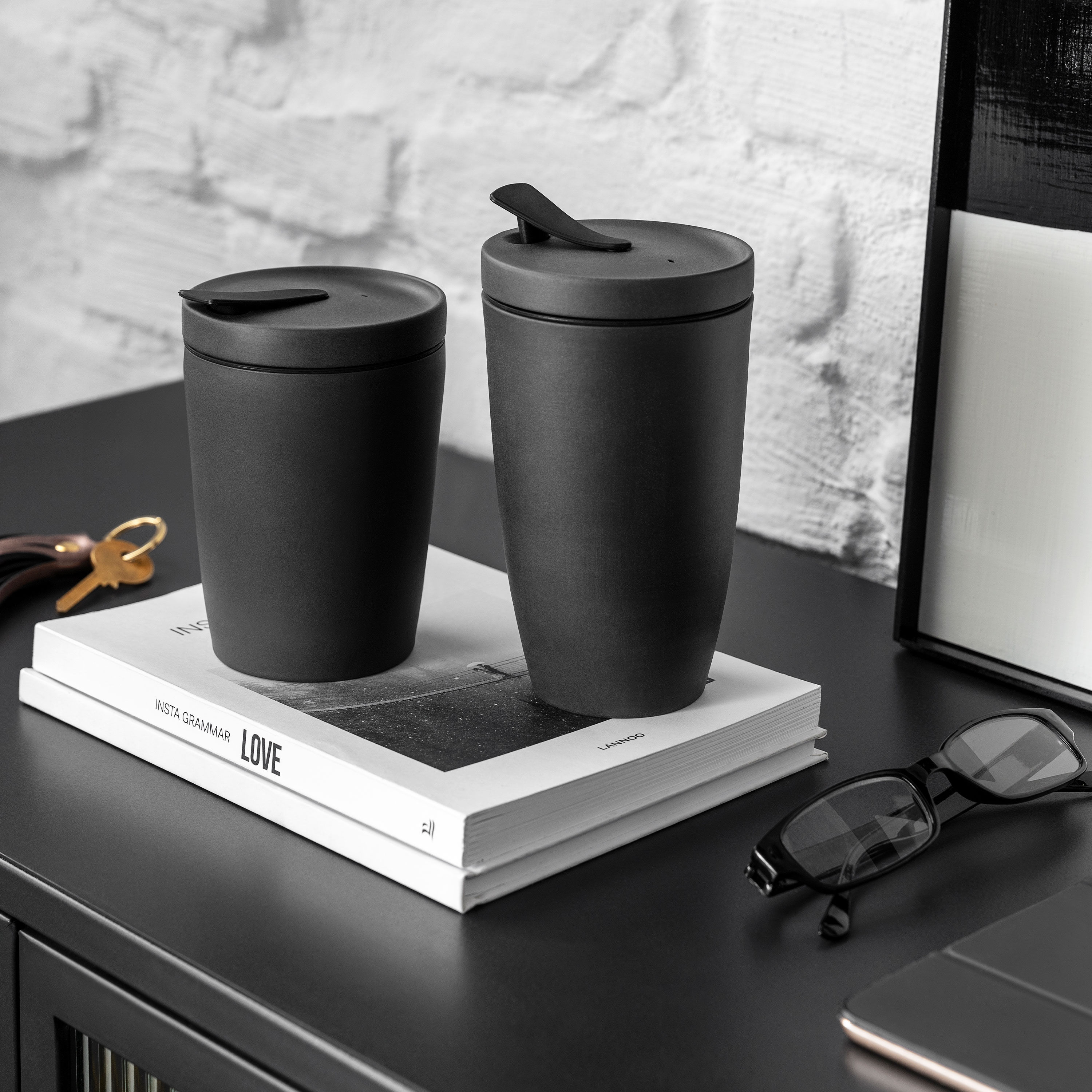 To Go Travel coffee mug Black, 11.9 oz
