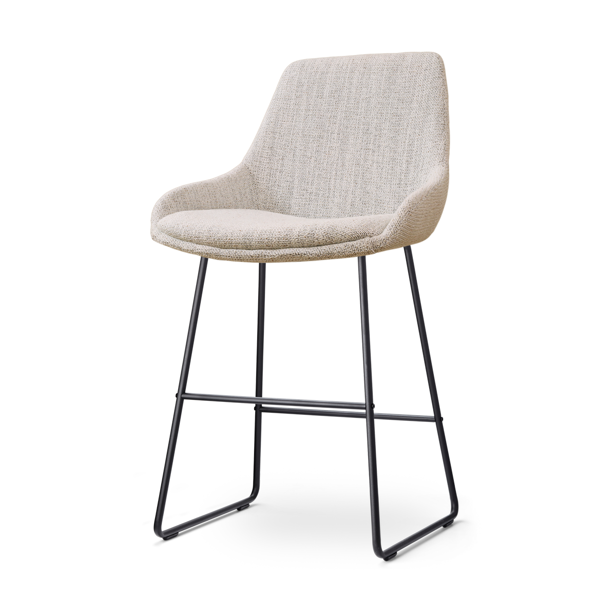 Barkruk Nino-Isa grijs beige gemêleerd - zwart 65 cm