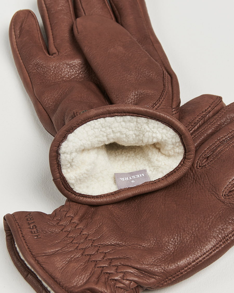 Hestra Burensvik Deerskin Wool Pile Glove Chocolate