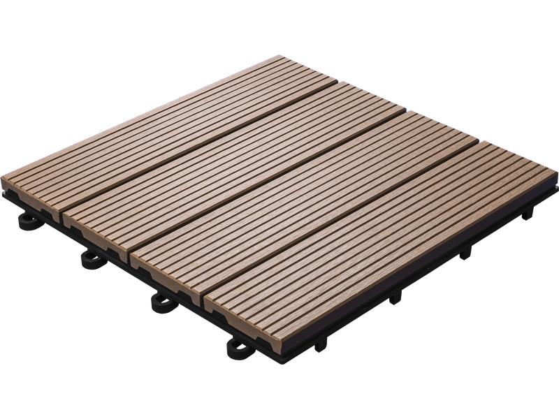Florco Balkon-& Terrassenplatten WPC braun 30 x 30, 6 Stk. Bodenplatte aus Holz-Kunststoffgemisch