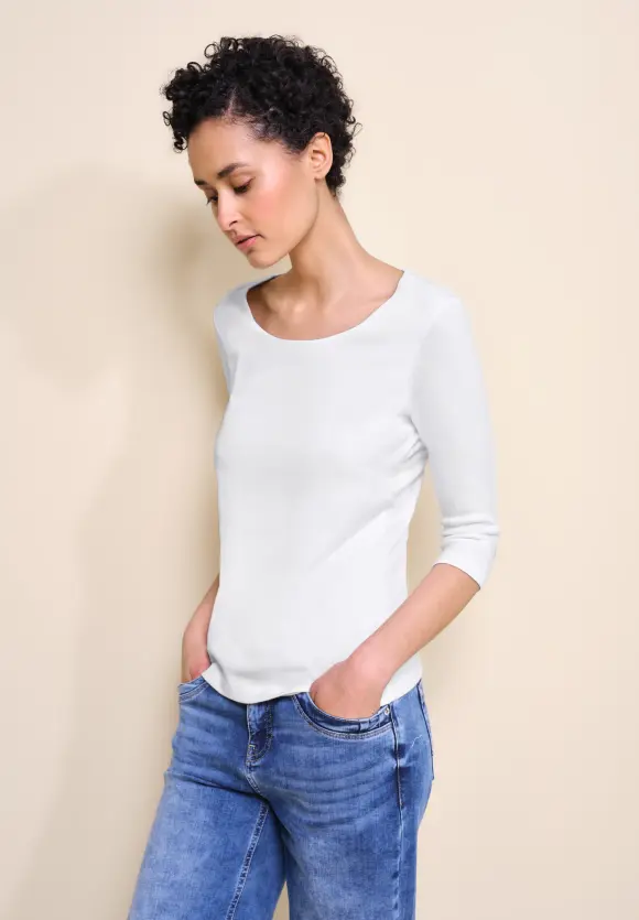 Shirt in Unifarbe - White