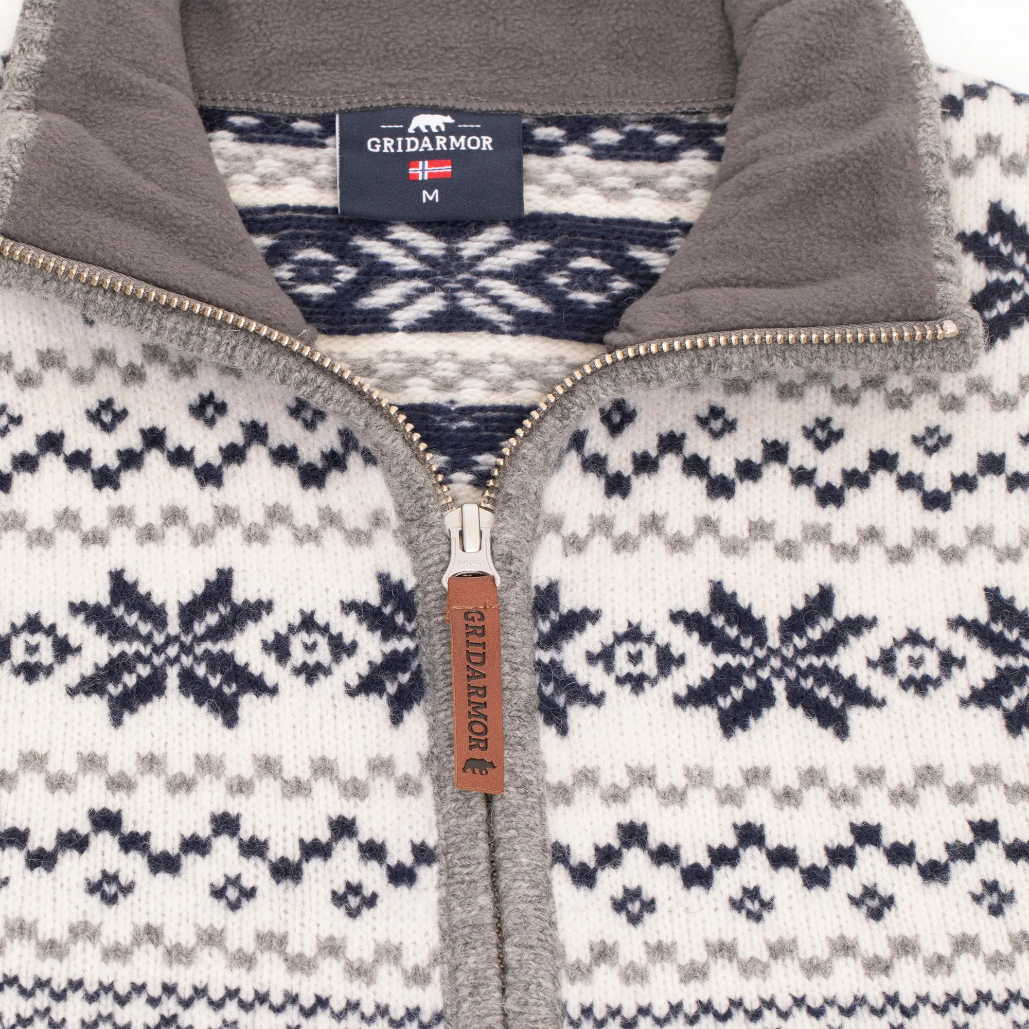 Gridarmor Women's Snøstjerne Full Zip Ullgenser Mid Grey Melange