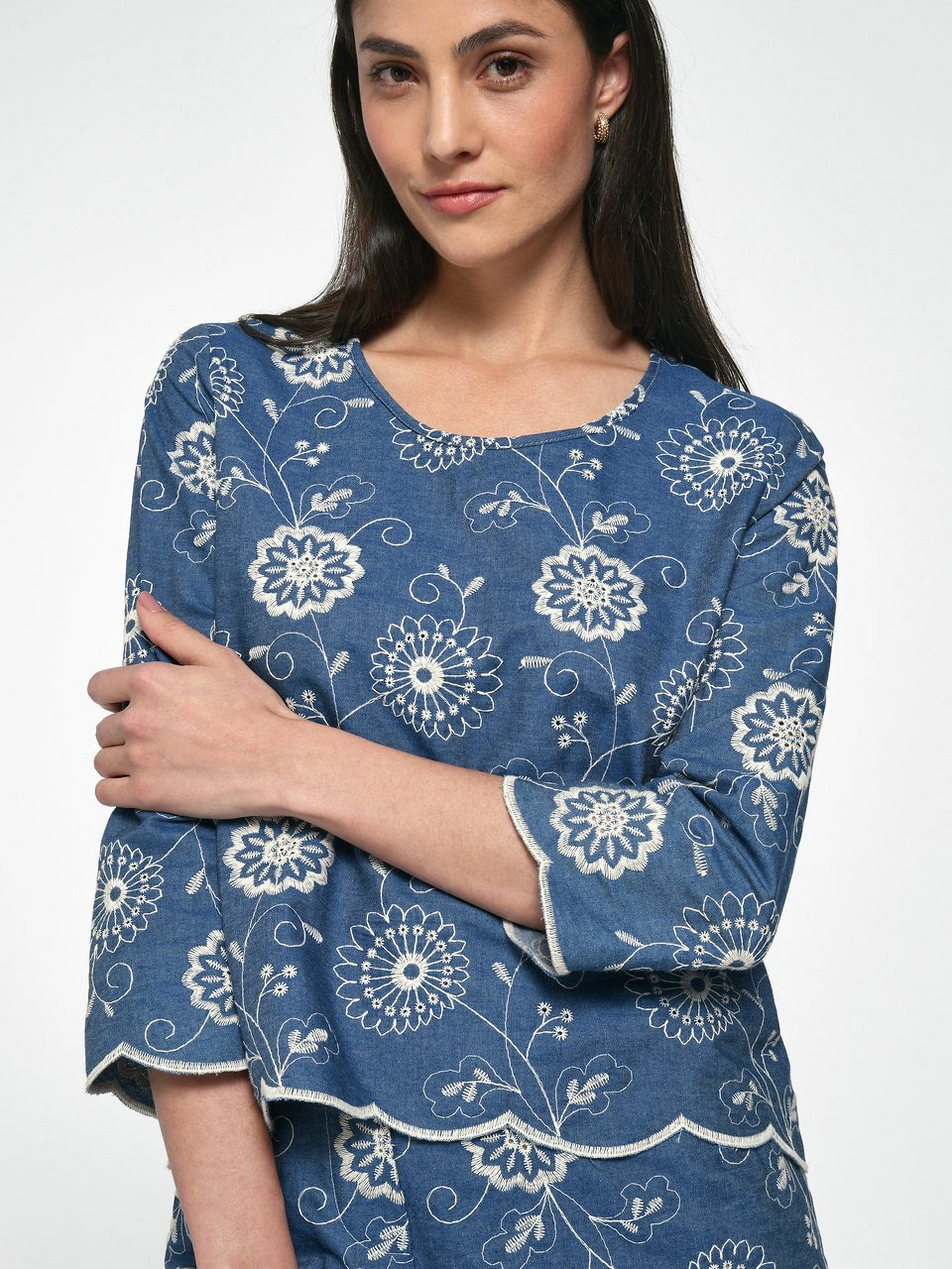 Blusen-Shirt mit 3/4-Arm