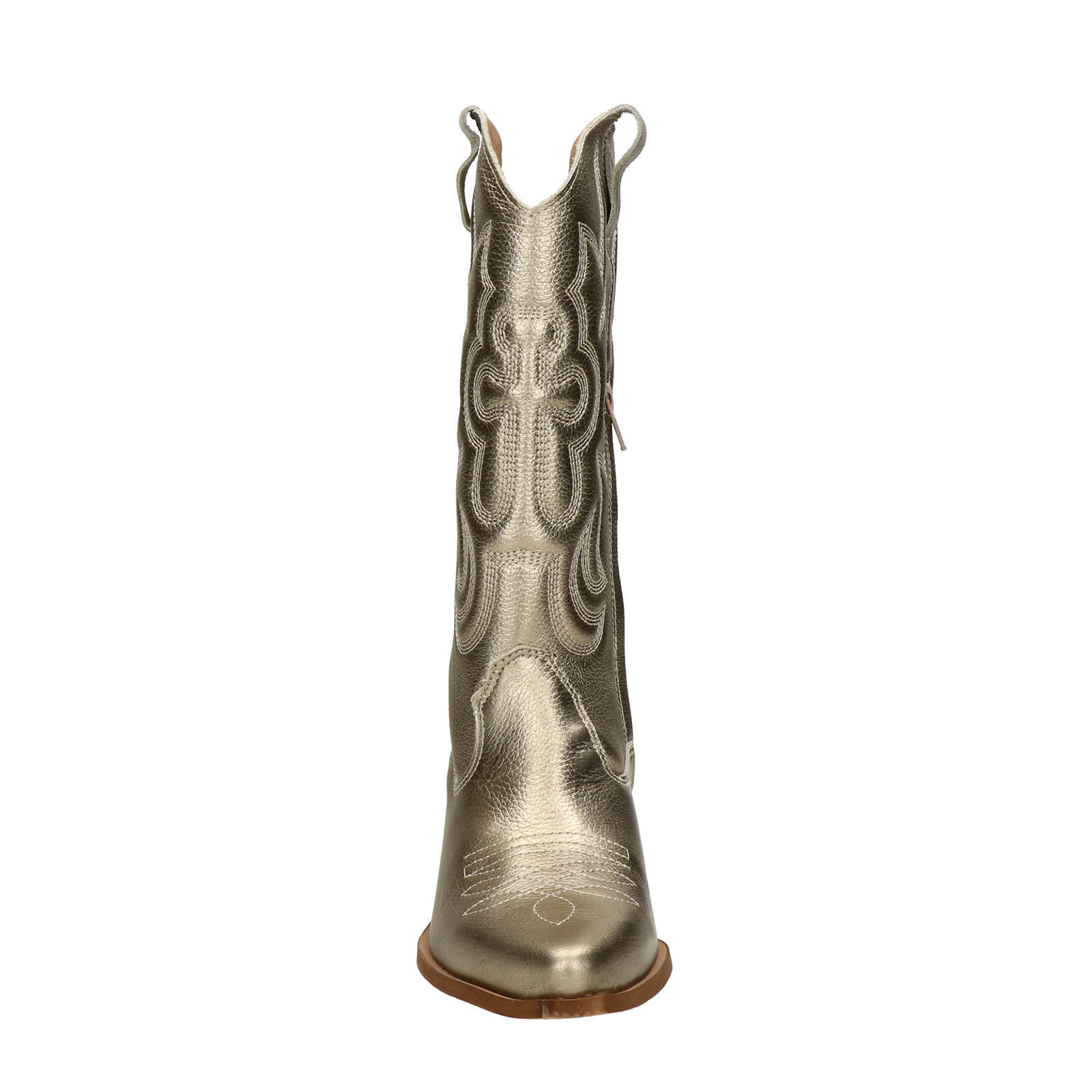 Nelson leren cowboylaarzen goud metallic