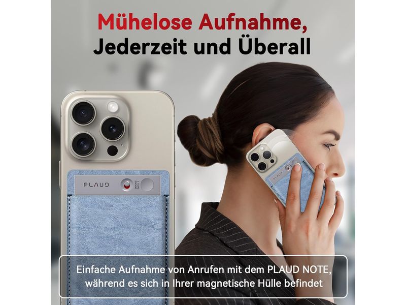 Plaud Note Magnetische Hülle Blau Passend zum Plaud Note AI Voice Recorder
