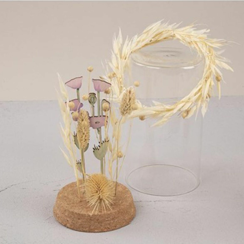 Tige de papaver et herbe en bois 20 cm