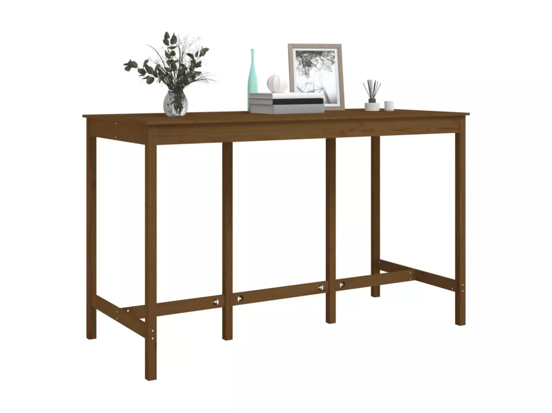 Table de bar Marron miel 180x80x110 cm Bois massif de pin