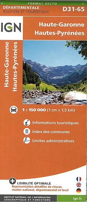 IGN - D31 65 HTE GARONNE HTE PYRENEES ECHELLE 1 150 000