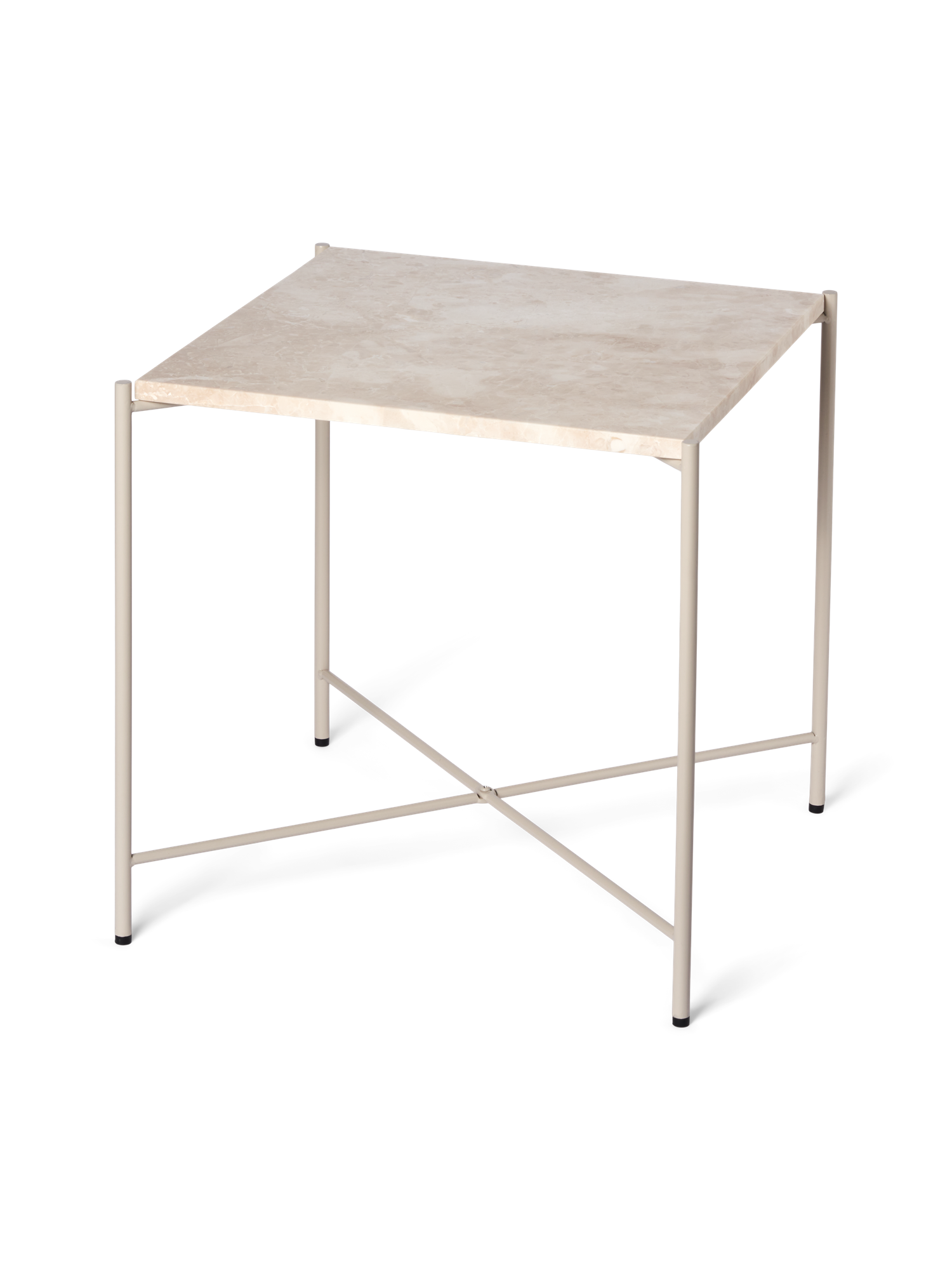 Sidebord | Marmor/jern. 40 x 40 x 40 cm. | Off White
