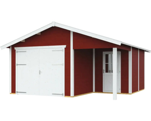 Enkele garage SKAN HOLZ Varberg 2 540 x 585 cm Zweeds rood