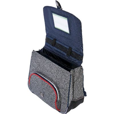 Cartable Tann's Sam - 38 cm - 2 compartiments - gris