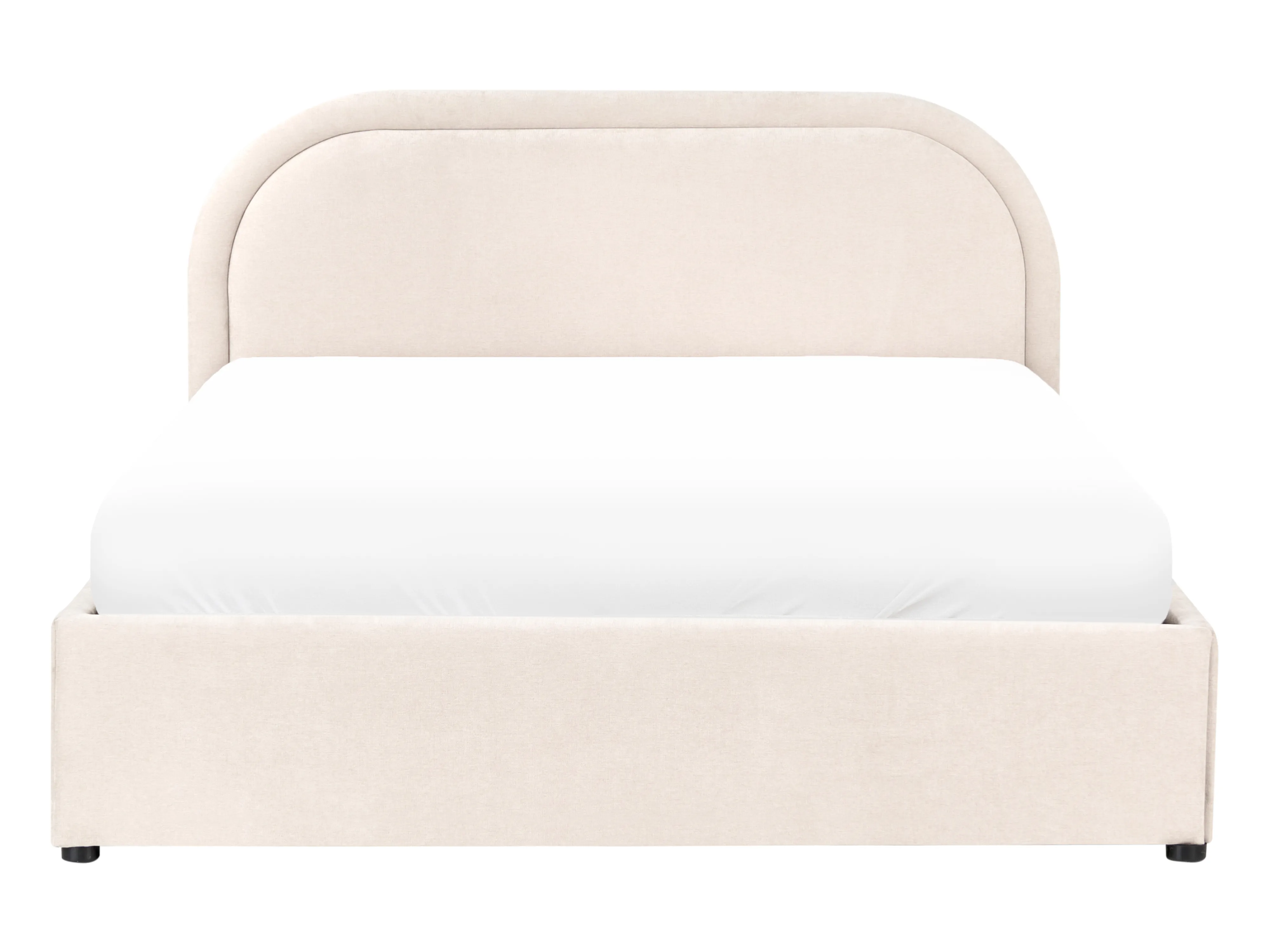 Bed met opbergruimte Chenille QUILLIEN 140 x 200 cm Lichtbeige