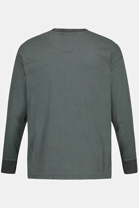 STHUGE Langarmshirt, oversized, acid washed, bis 8 XL