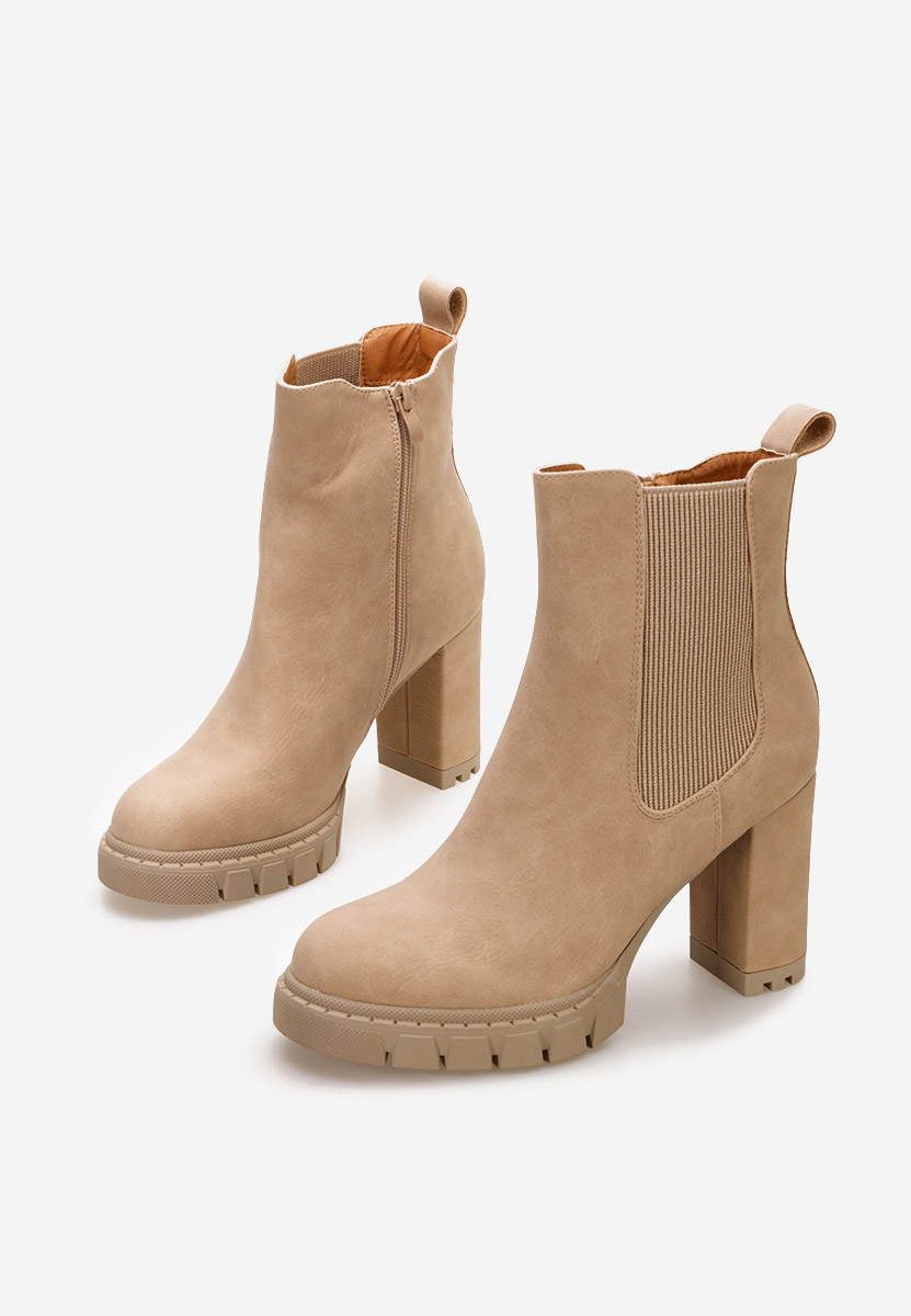 Bottines à gros talon kaki Veloria