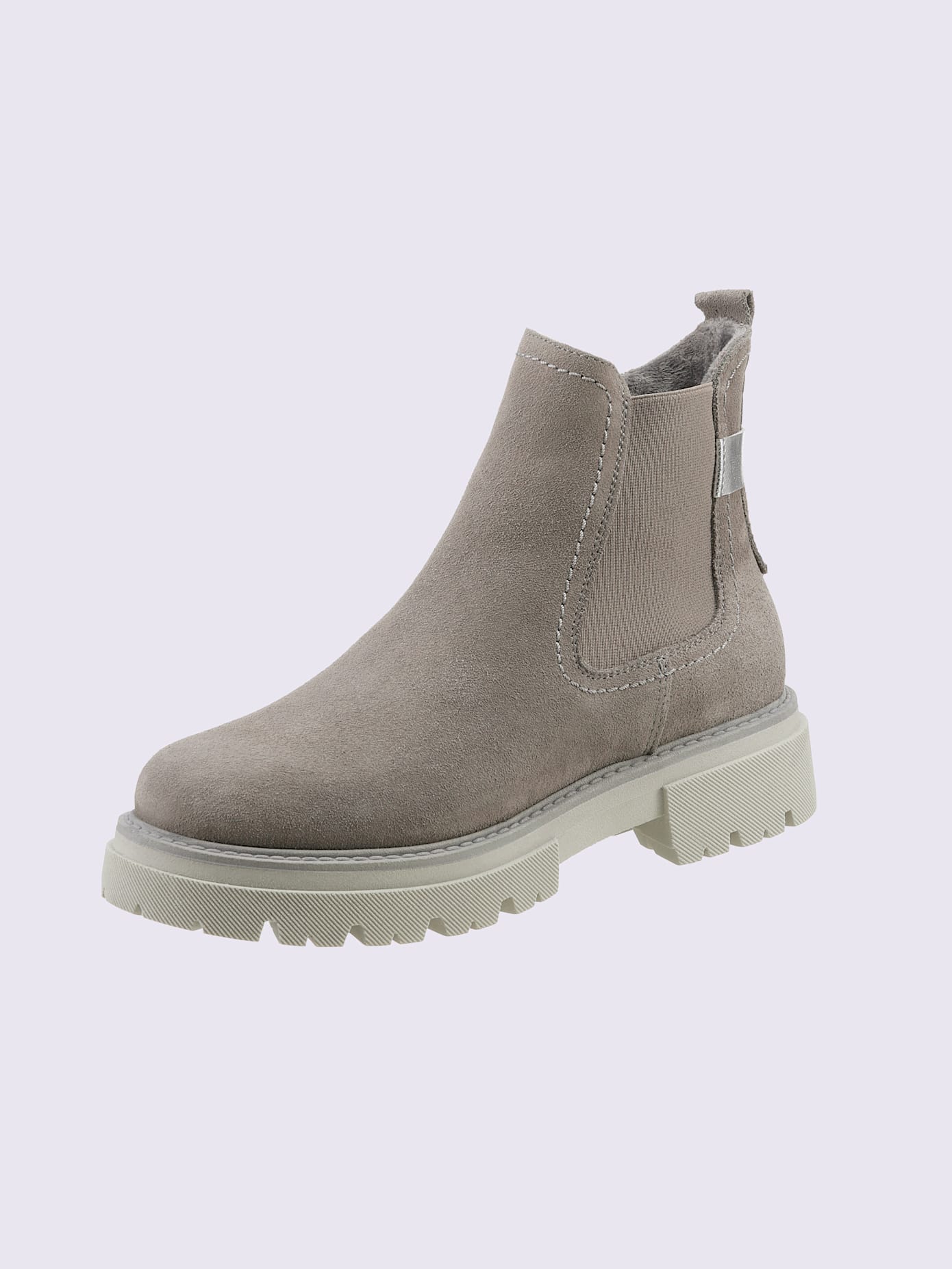 Bottines cuir velours de vache.