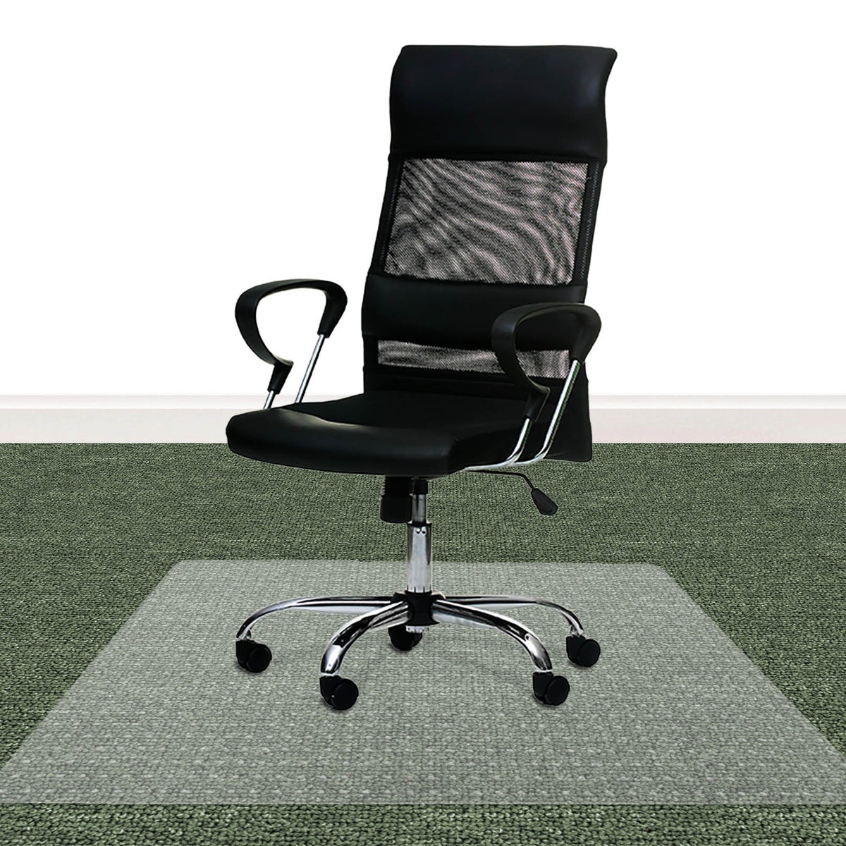 PET ECO-MAT vloerbeschermingsmat - 150x150 cm - tapijt - beschermmat met ankernoppen aan de onderkant als onderlegger voor bureaustoelen