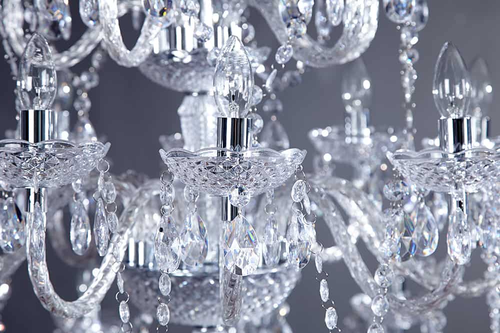 Design Kronleuchter CRYSTAL XXL 120cm klar Acryl 30-armig Kristall-Lampe